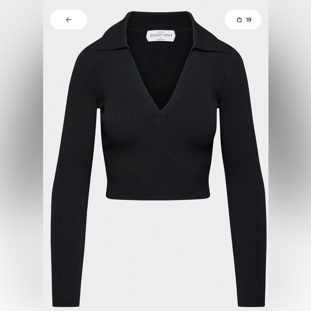 Aritzia Black V-Neck Sweater